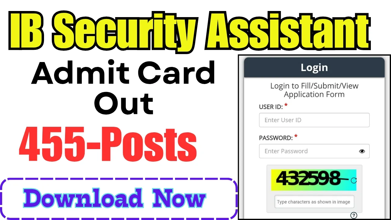 IB Security Assistant Admit Card 2025