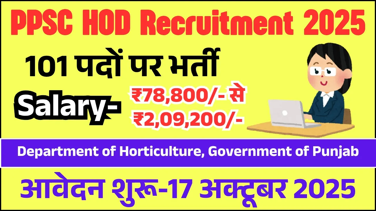 PPSC HOD Recruitment 2025