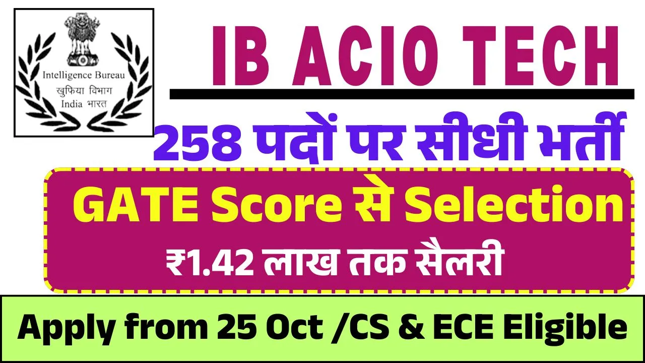 IB ACIO Tech Recruitment 2025