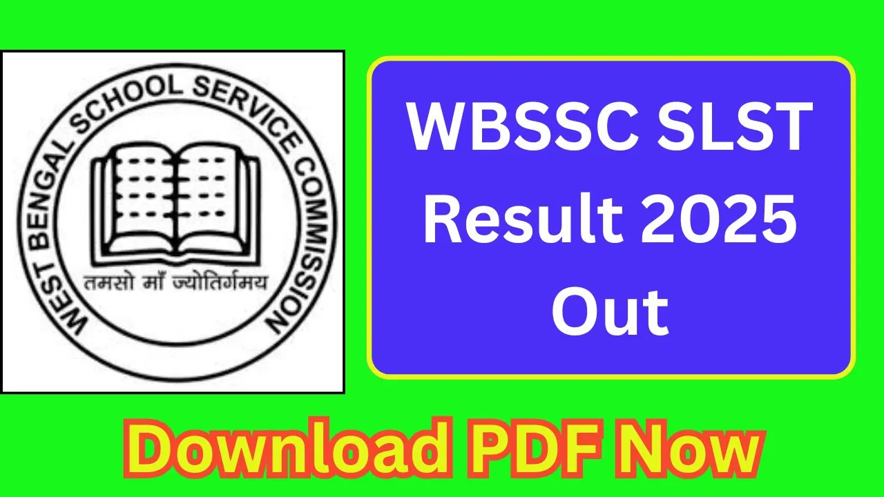 WBSSC SLST Result 2025 Out